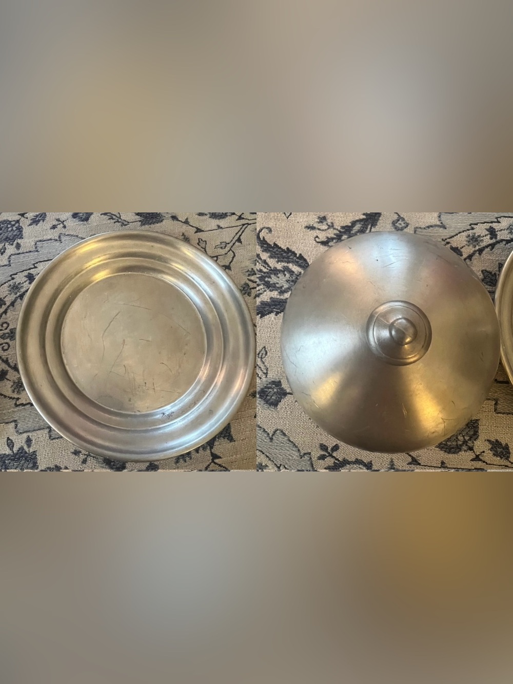 Vintage Pewter Web 1180 6.25” round butter dish